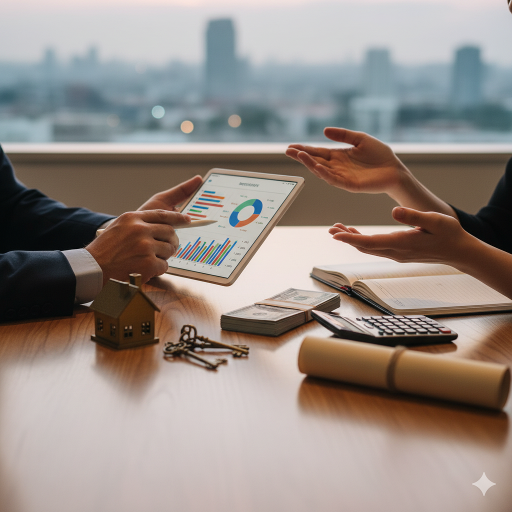 Investment portfolio and financial growth visualization